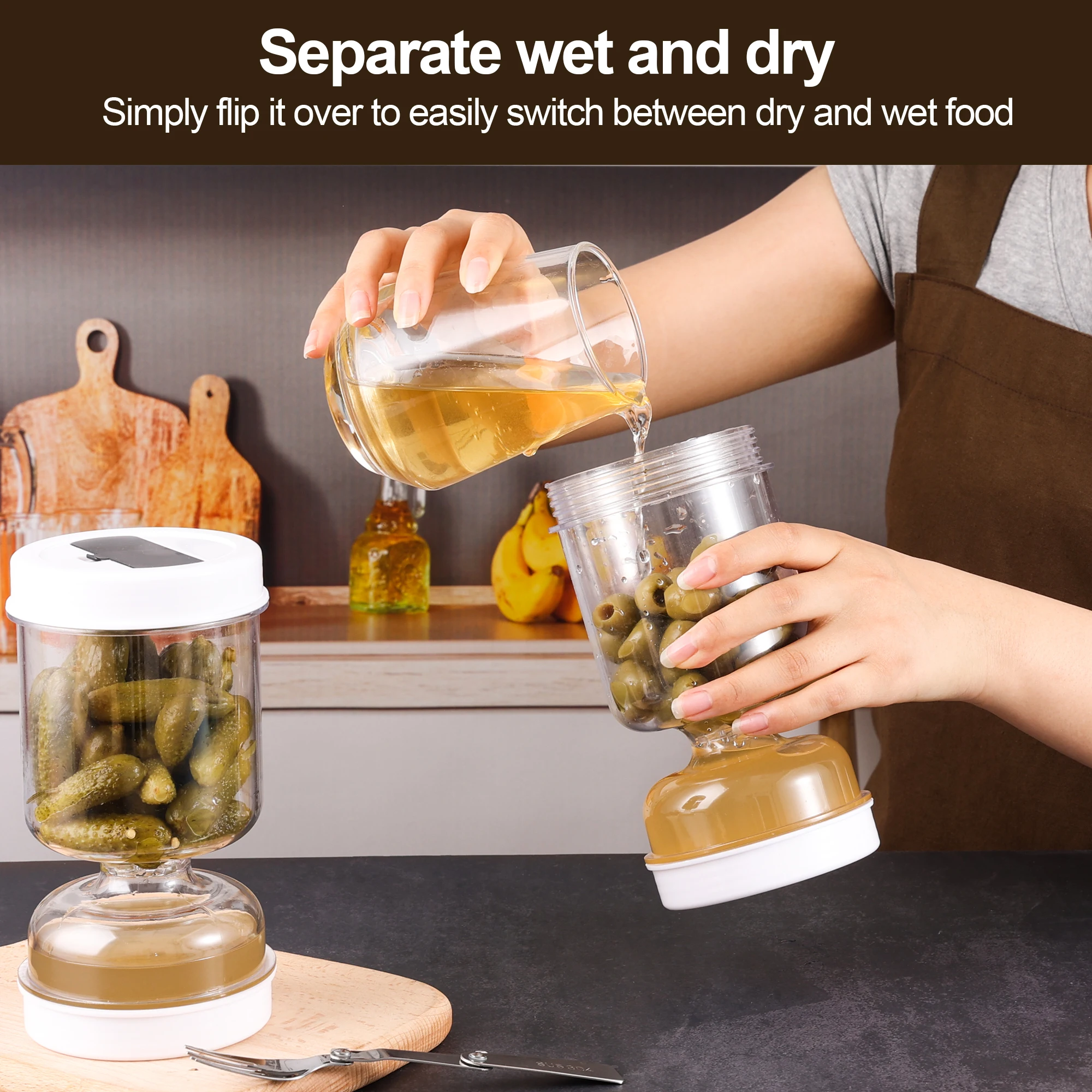 Pickles Jar With Forks Dry and - Food Storage With Dividers review and price