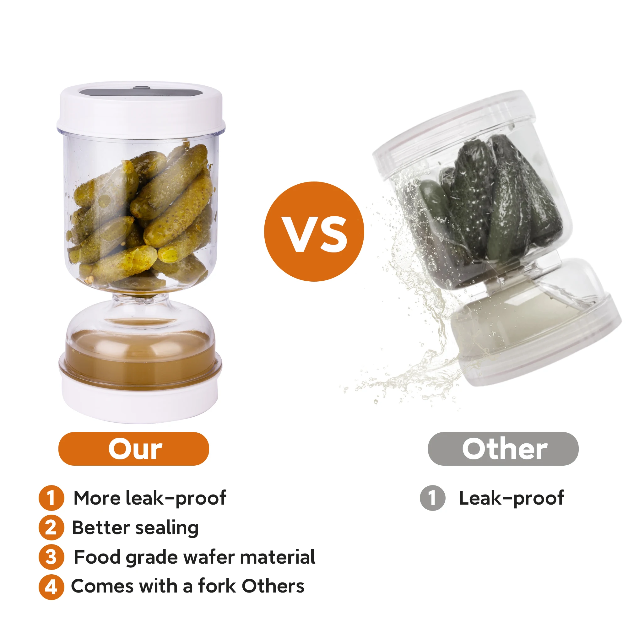 Pickles Jar With Forks Dry and - Food Storage With Dividers review and price