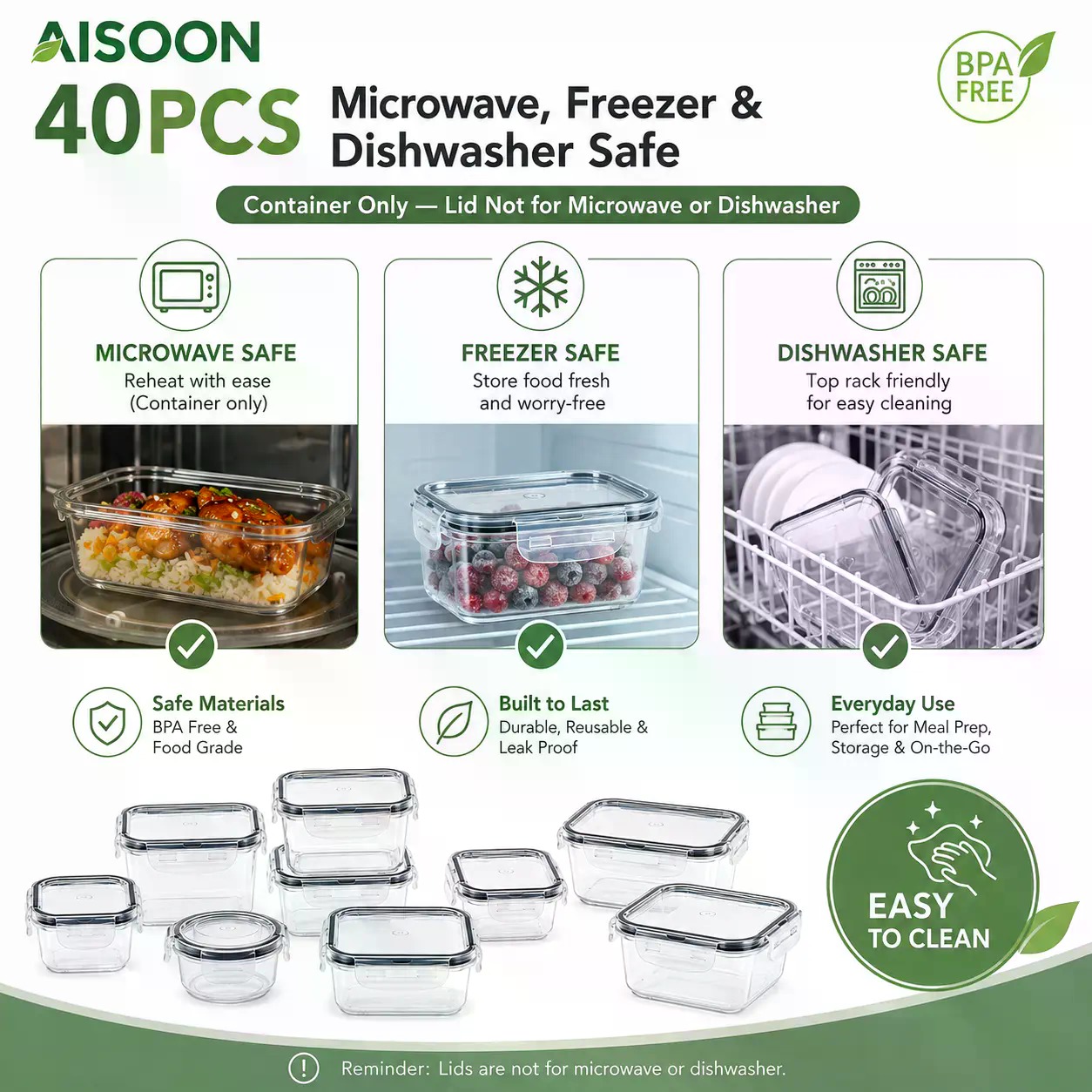 40 PCS Extra Large 85oz Silico - Food Storage Meals review and price