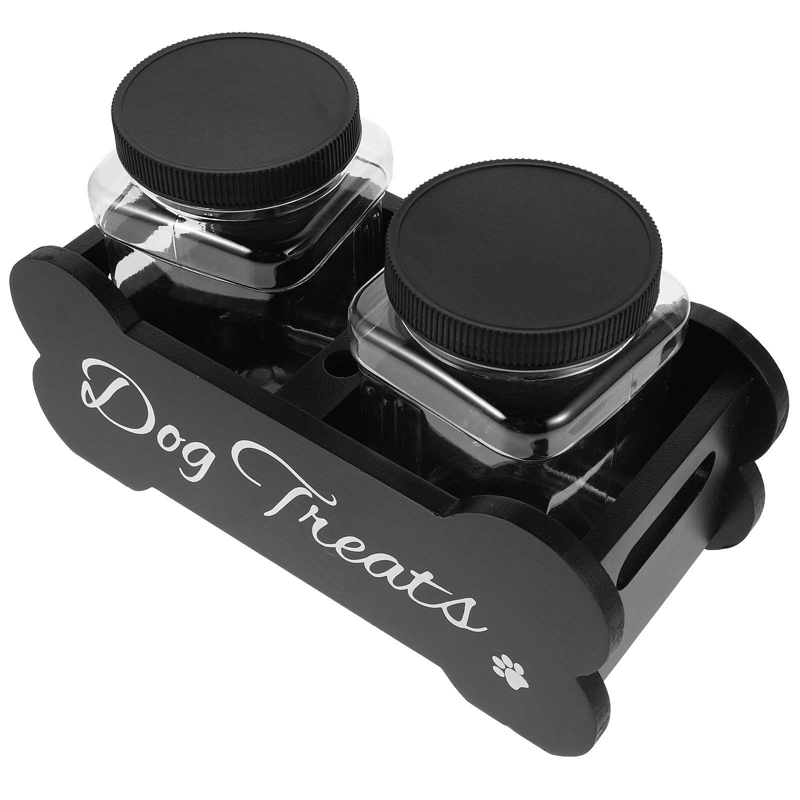 1Set Elegant Wooden Dog Treat  - Food Storage With Dividers review and price